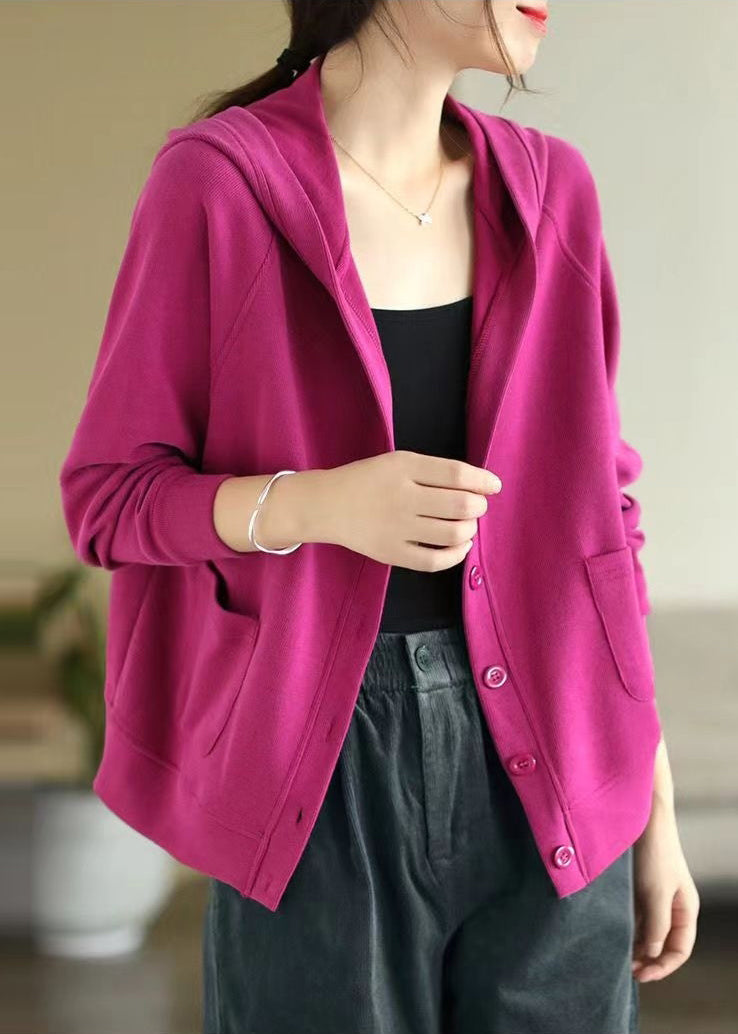 Rose Hooded Cotton Coats Spring