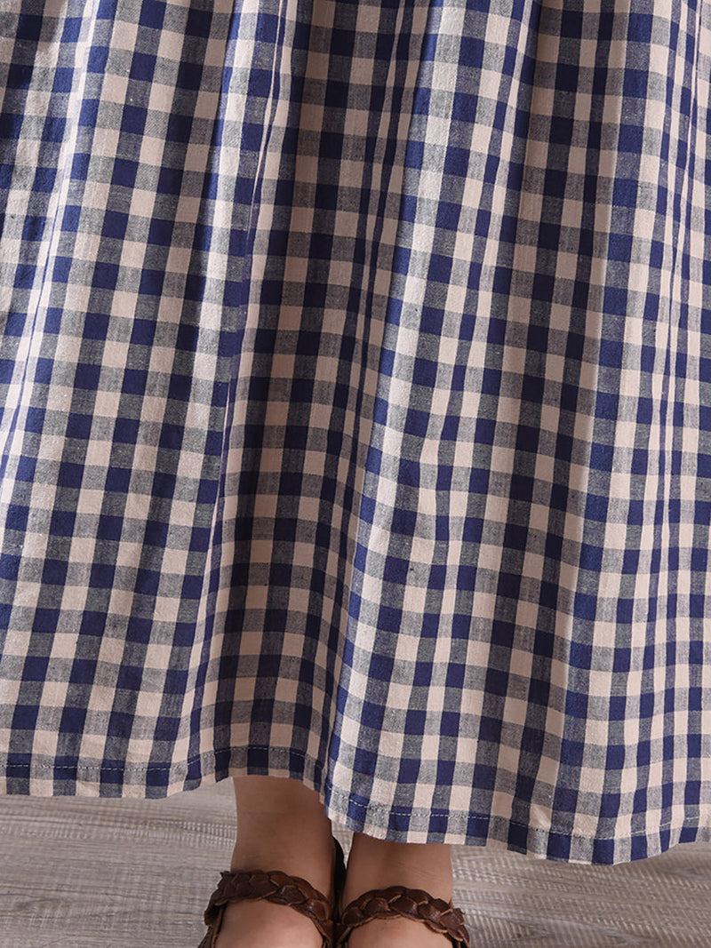 Summer Plaid Strap Linen Cotton Dress