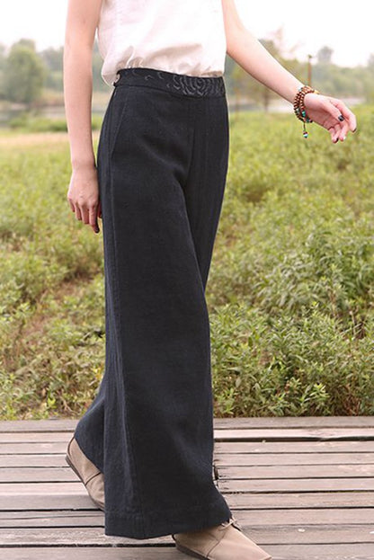 Loose Wide Leg Linen Long Pants