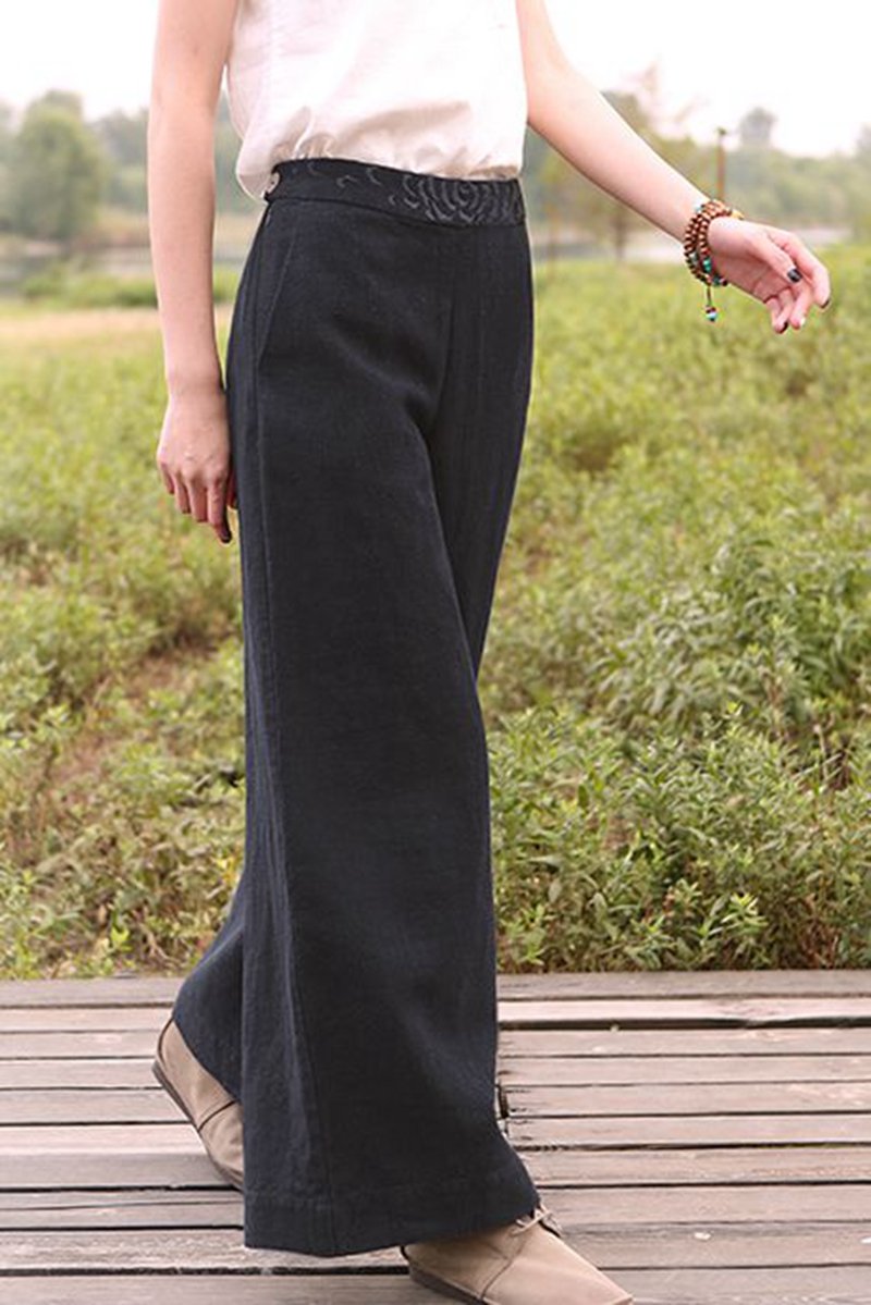 Loose Wide Leg Linen Long Pants