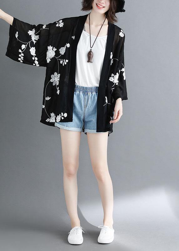 Black Bat Wing Sleeve Summer Long Sleeve Cardigans