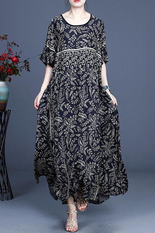 Leaf Retro Maxi Dress