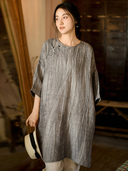 Summer Loose Linen Short Dress