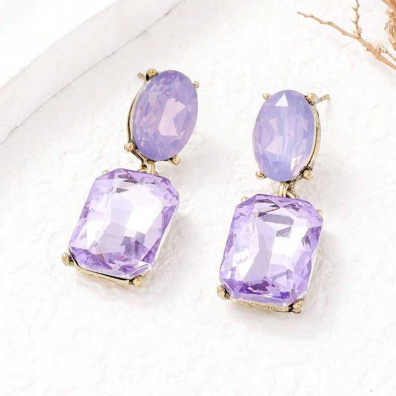Purple Crystal Earrings
