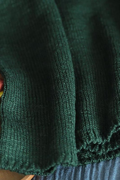 Knitted Retro Pure Color V-neck Sweater Coat