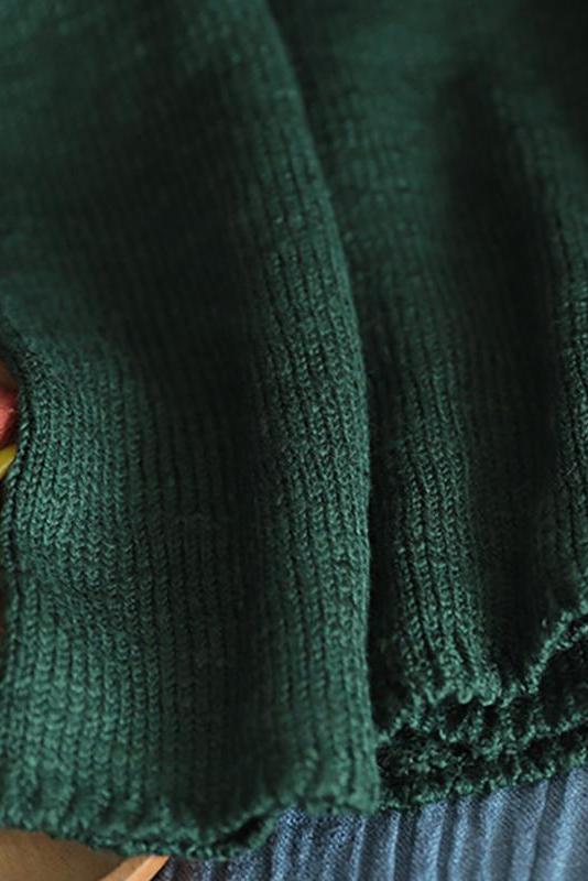 Knitted Retro Pure Color V-neck Sweater Coat