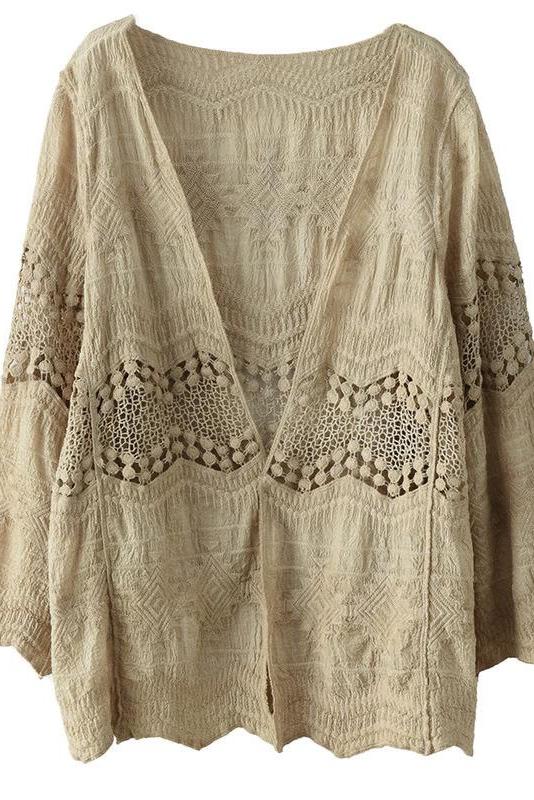 Cotton Hollow Cardigan