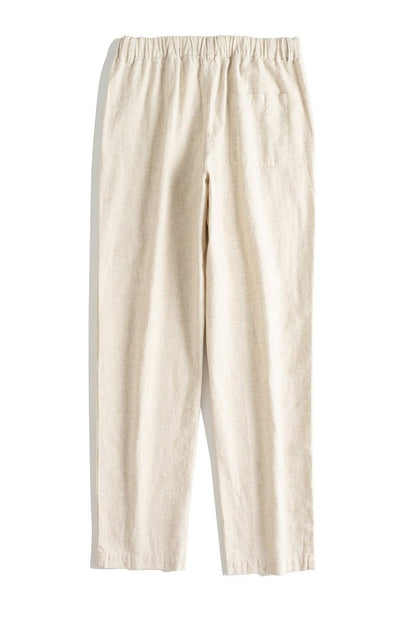 Pure Color Linen Pants Drawing Trousers