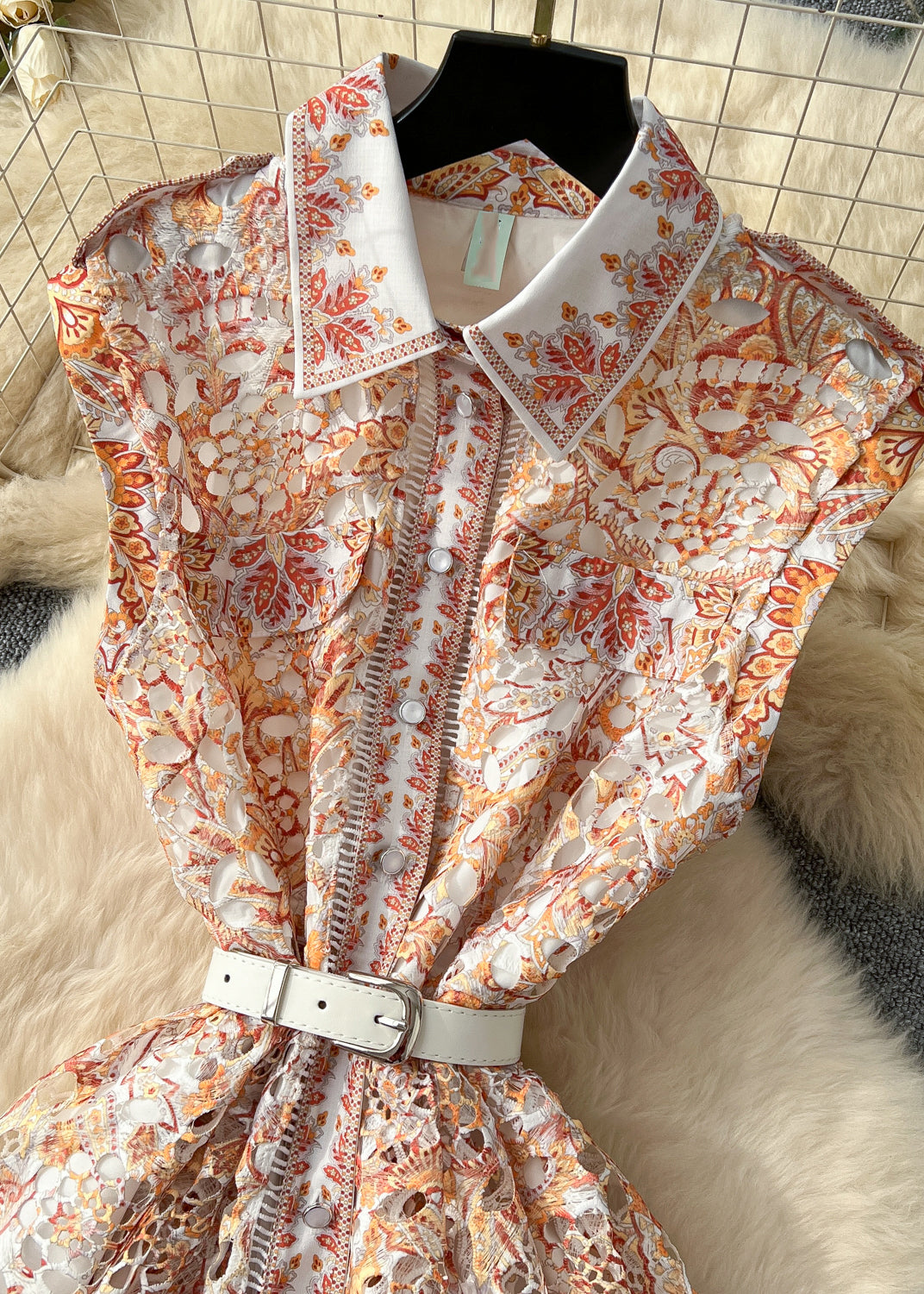 Khaki Cinched Lace Vacation Dresses Sleeveless
