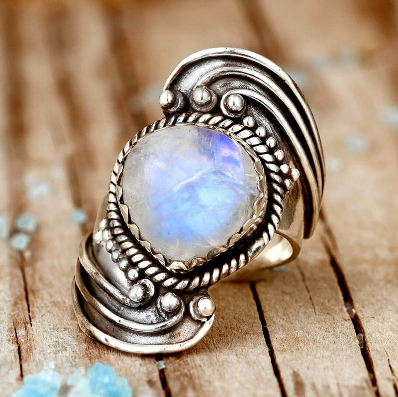 Moonstone Spiral Ring
