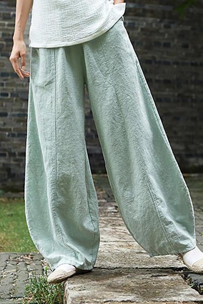 Limited Stock- Cotton Linen Wide Leg Lantern Pants