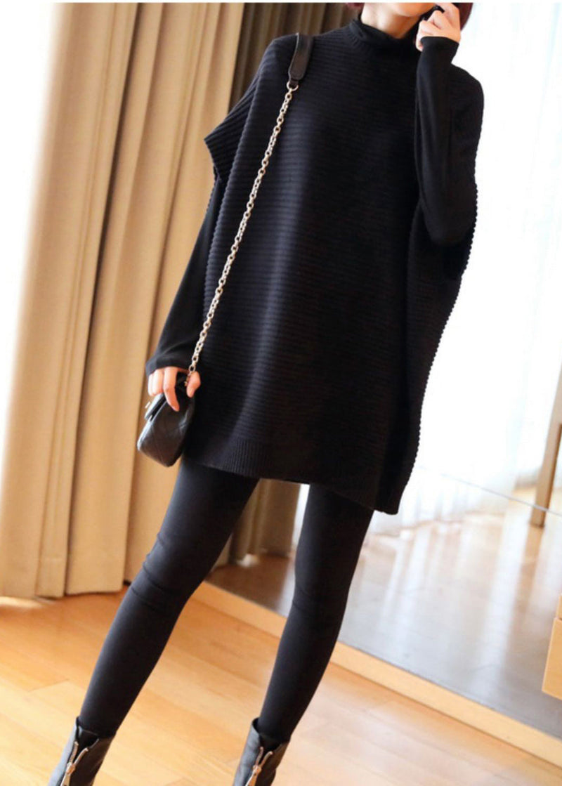 French Light Green O-neck Patchwork Fall Knit Vest