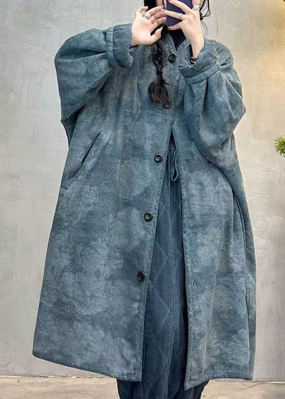 Purple Pockets Tie Dye Fine Cotton Filled Coat Winter