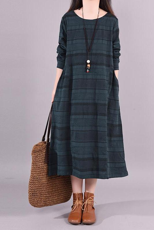 Limited Stock- Lotstrends Round Neck Striped Loose Dress