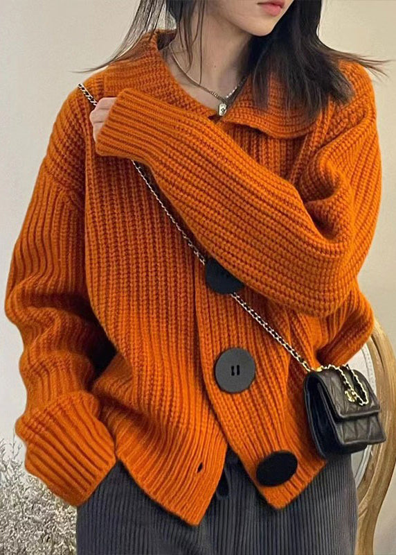 Grey Peter Pan Collar Button Knit Cardigan Spring