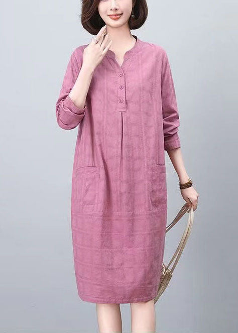 Purple Jacquard Cotton Day Dresses Spring