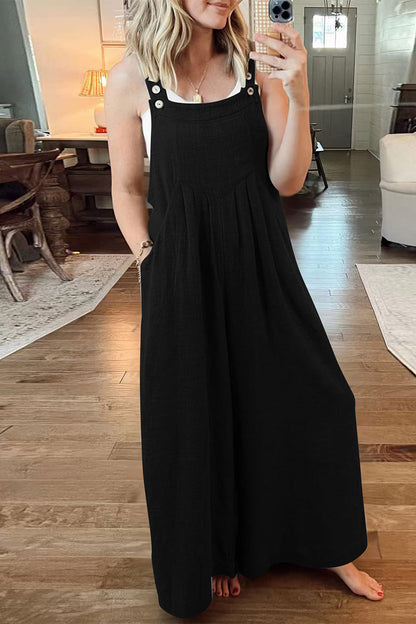Street Pocket Square Collar Loose Jumpsuits(10 Colors)