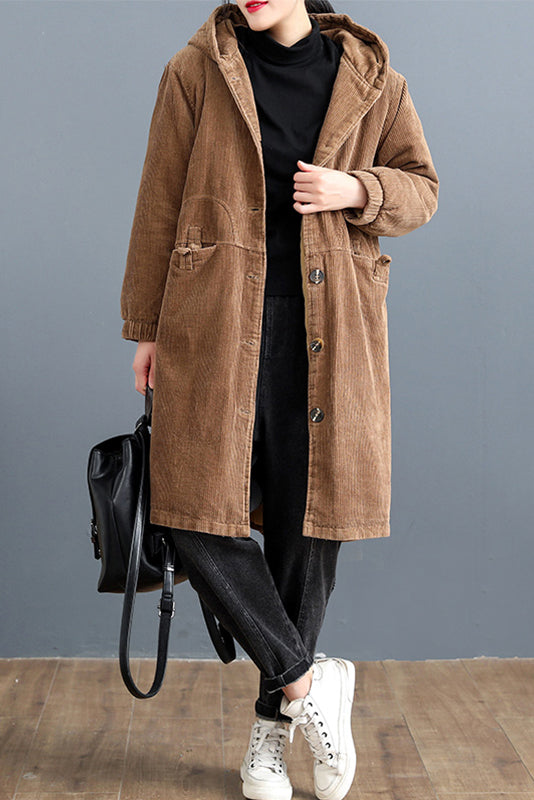 New Style Corduroy Cotton Jacket Loose Coat