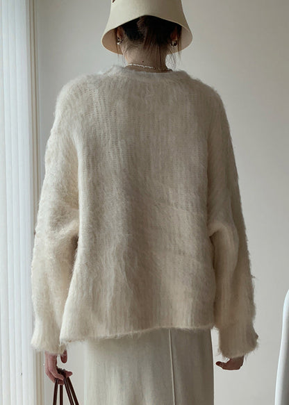 Grey Cozy Warm Knit Winter Sweaters O-neck
