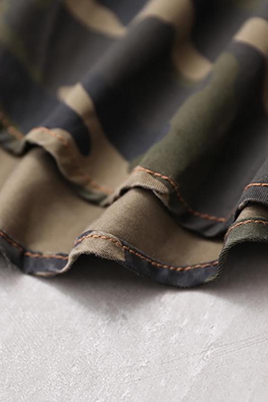 Limited Stock- Camouflage Polo Collar Cotton Shirt Dress