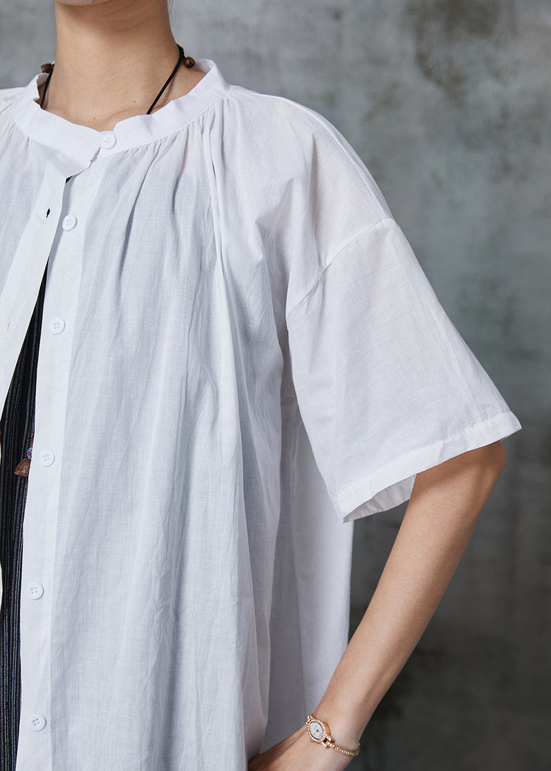White Oversized Cotton Dress Two Pieces Set Summer