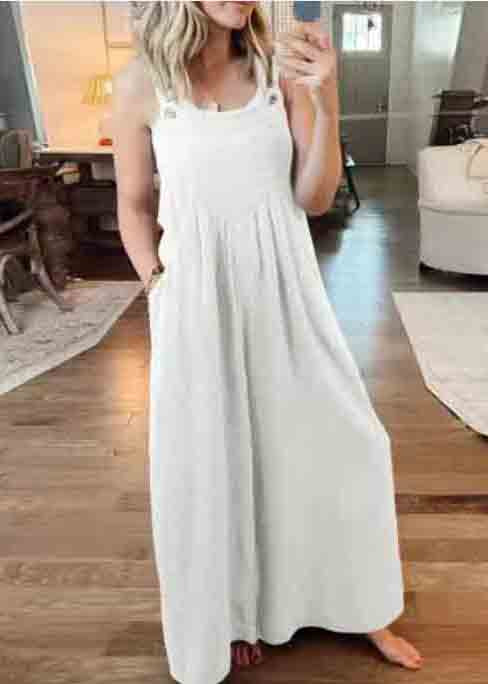 Oversized Wrinkled Linen Overalls Jumpsuits Summer