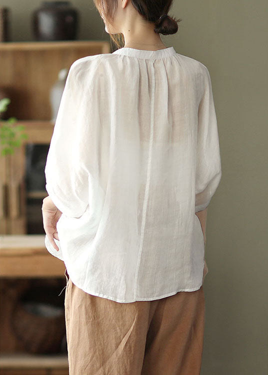 Purple Embroidered Loose Fall Three Quarter Sleeve Top