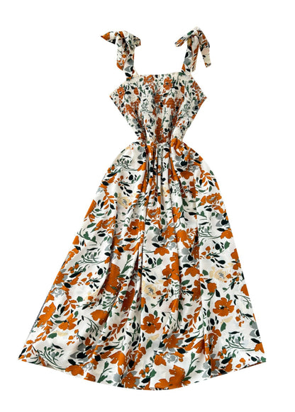 Apricot Print Chiffon Cami Dress Summer