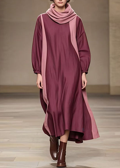 Rust Turtle Neck Holiday Maxi Dress Fall