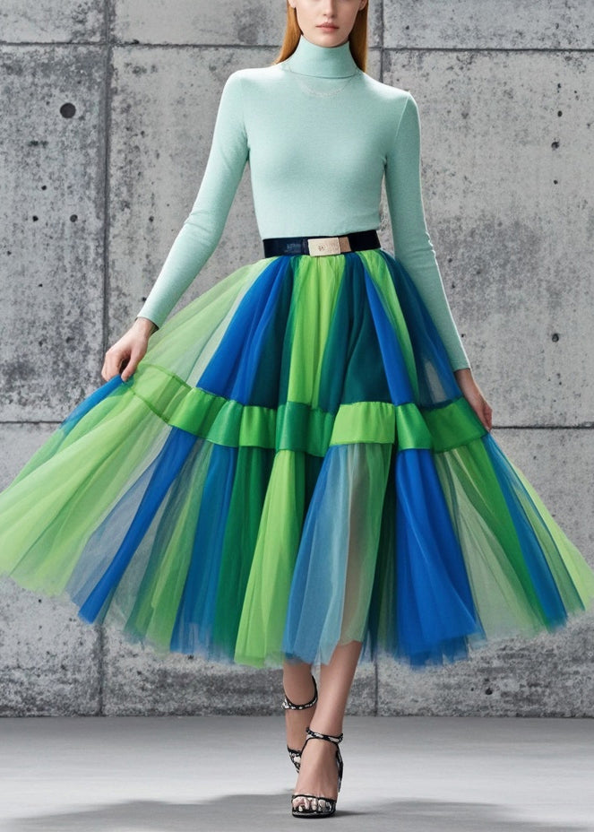 Multicolor Exra Large Hem Tulle Skirts Summer