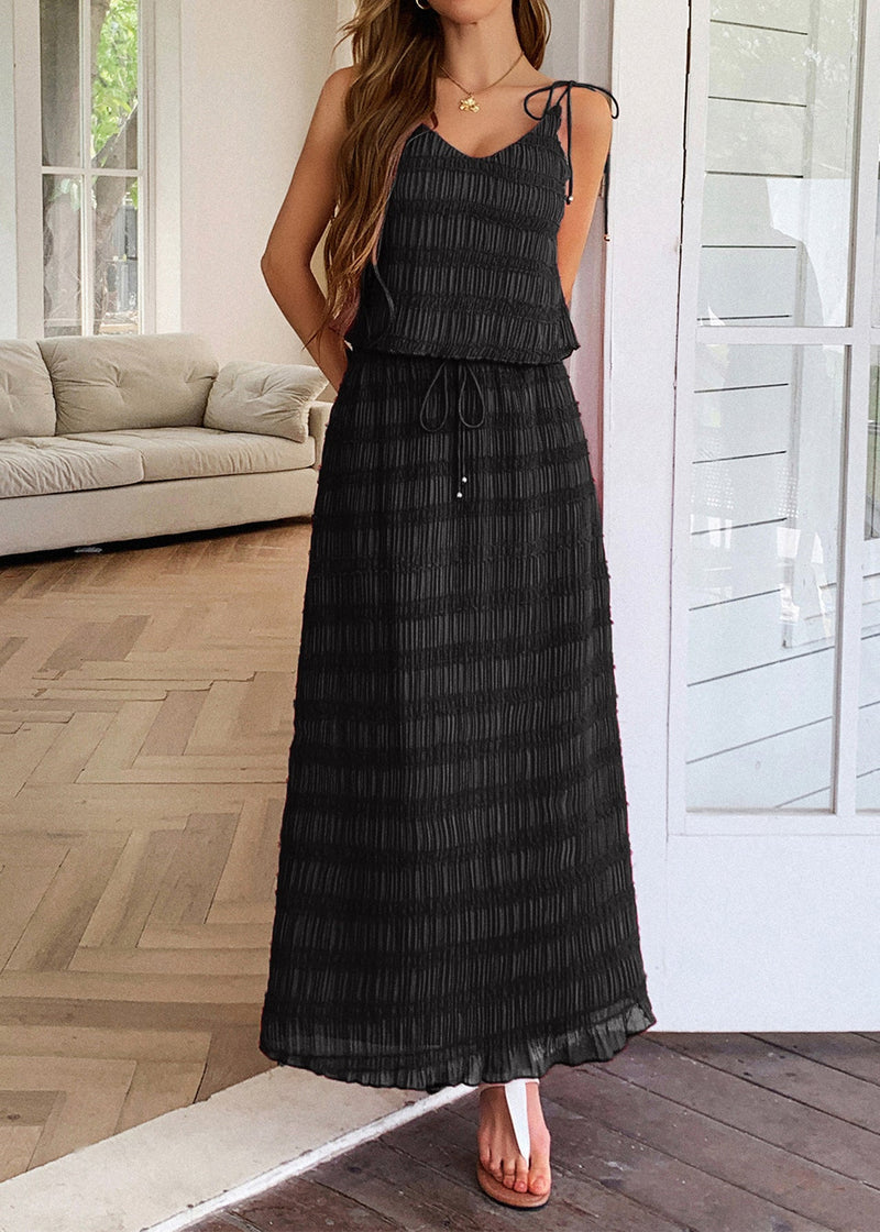 Stylish Apricot Strap Tank and Skirts Two Pieces Set Summer