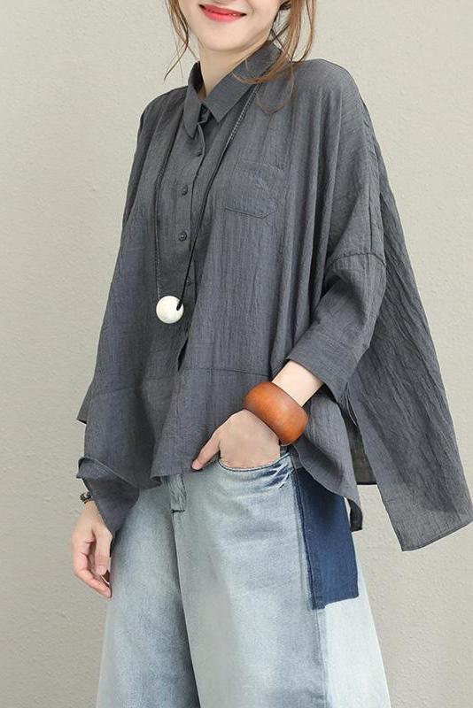 Loose Cotton Shirt Blouse for Autumn