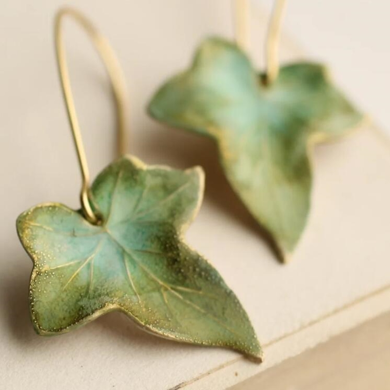 Green Leaf Earrings
