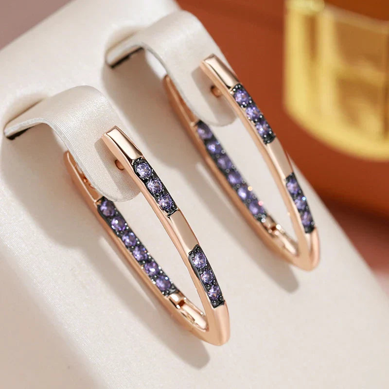 Purple Zirconia Earrings