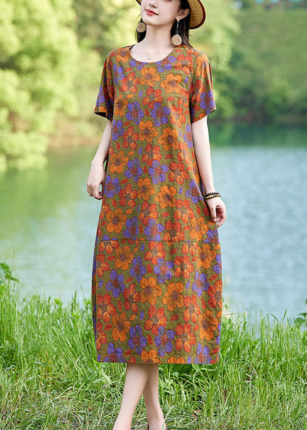 Polychrome Oversized Linen Mid Dress Summer