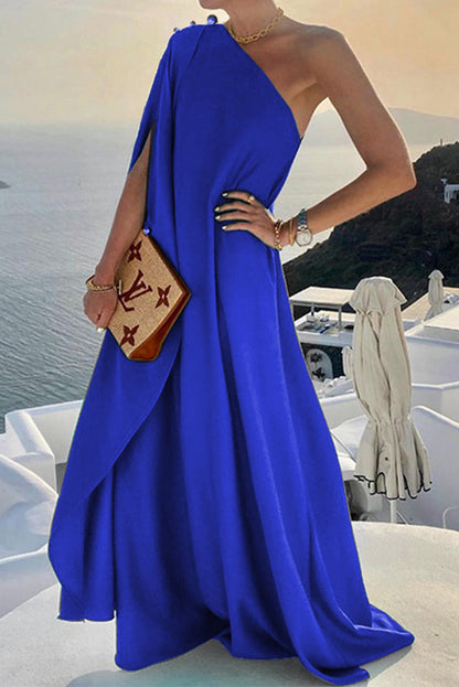 Alyse One Shoulder A-line Party Maxi Dress