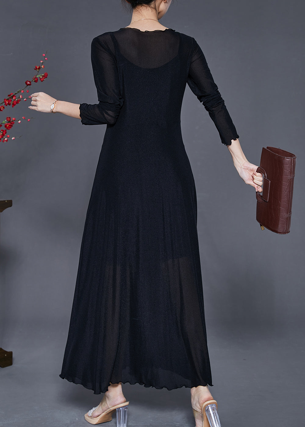 Black Silm Fit Exra Large Hem Dance Dress Summer