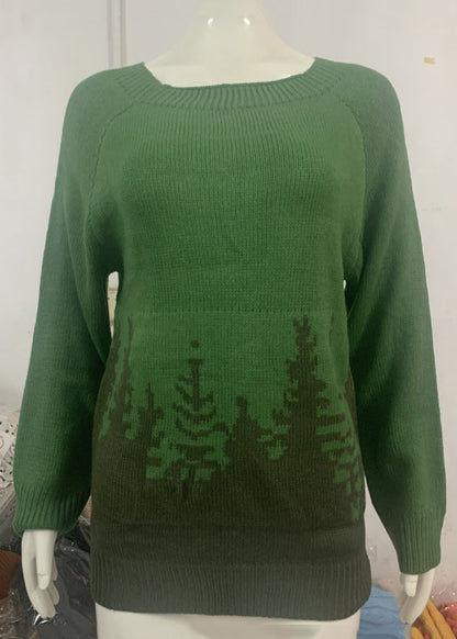 Peacock Blue O Neck Cozy Knit Sweaters Fall