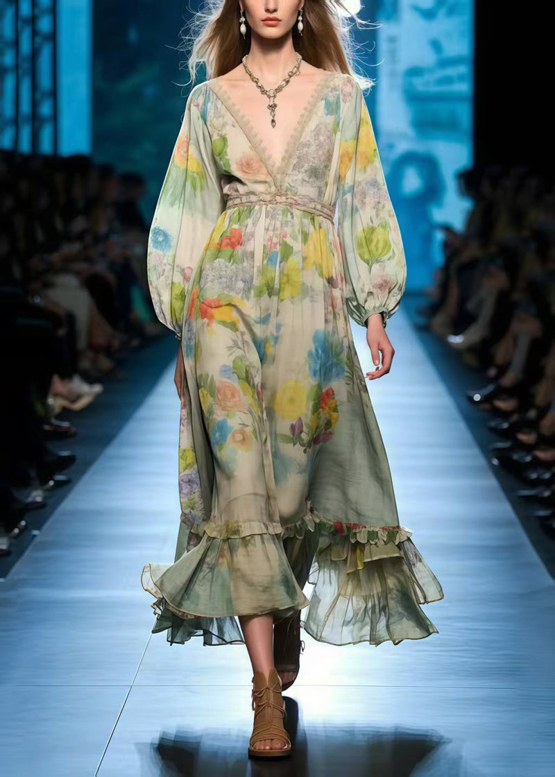 Polychrome Print Cotton Party Dress Summer