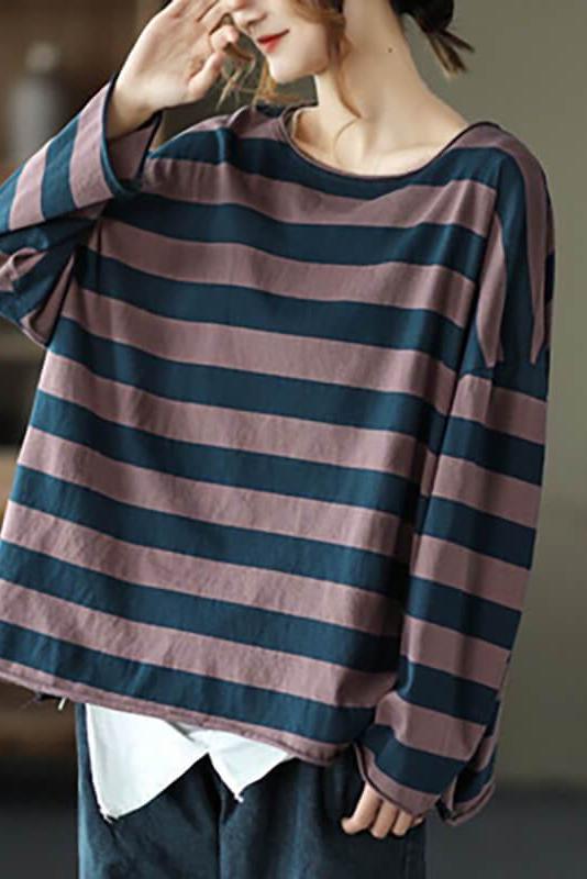 Limited Stock- 100% Cotton Spring Striped T-shirt