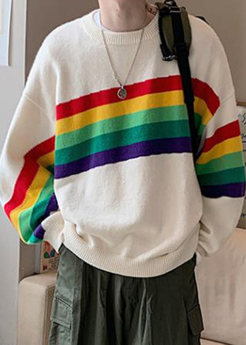 New Black Striped Cozy Knit Sweaters Winter