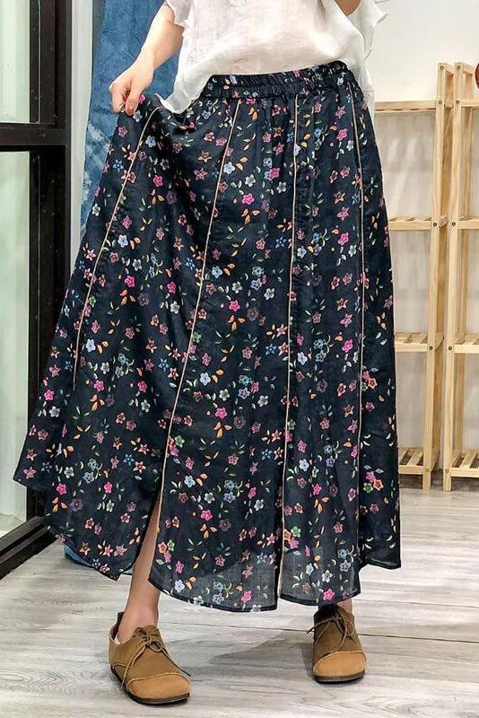 Linen Plaid Summer Skirt