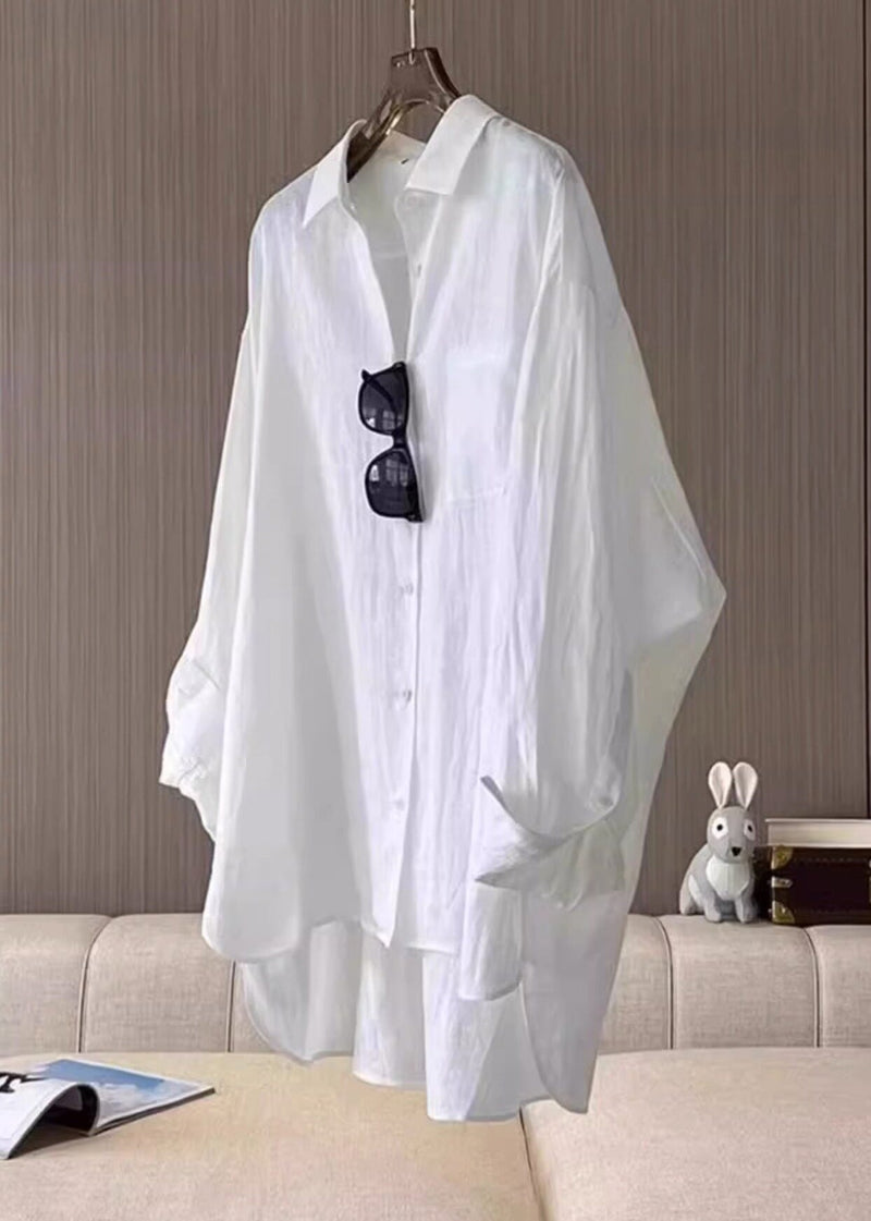 White Oversized Cotton Shirts Spring