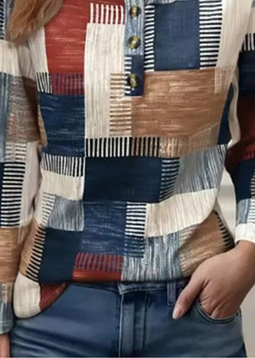 New Printed Cotton T-shirt Long Sleeves