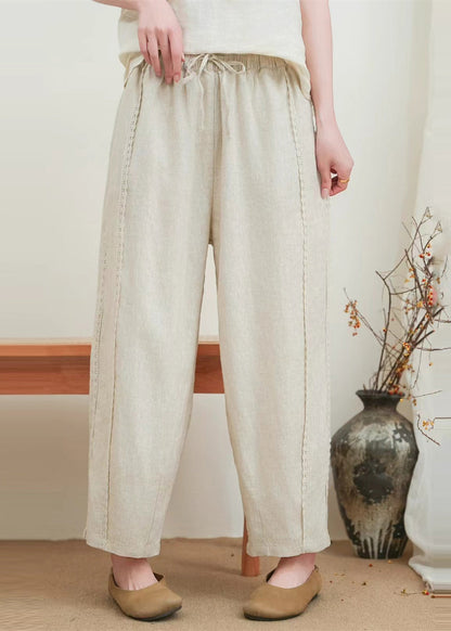 Orange Oversized Patchwork Lace Pants Summer