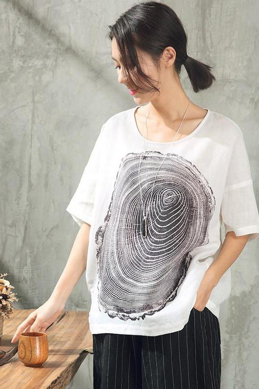 Summer Printing Loose T-shirt Tops