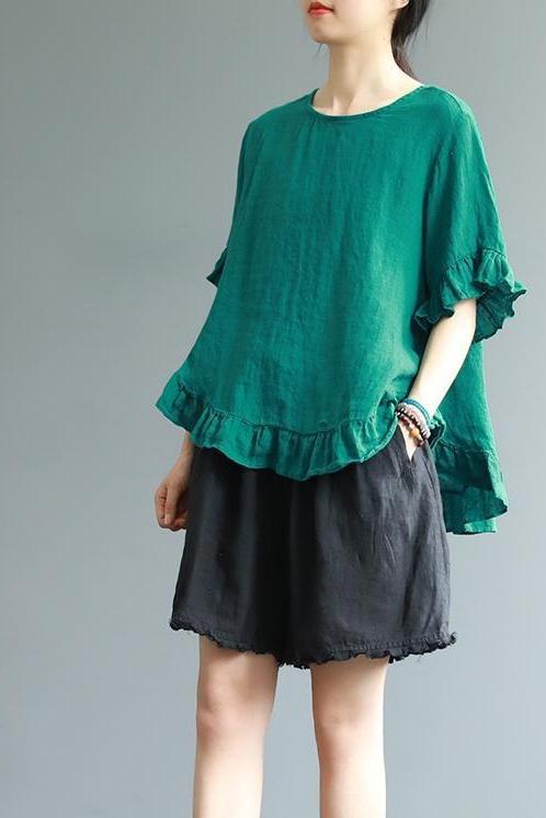 Loose Pure Color Button Down Shirt Summer Blouse