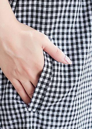 Summer Cotton Linen Plaid Loose Harlan Pants Pants
