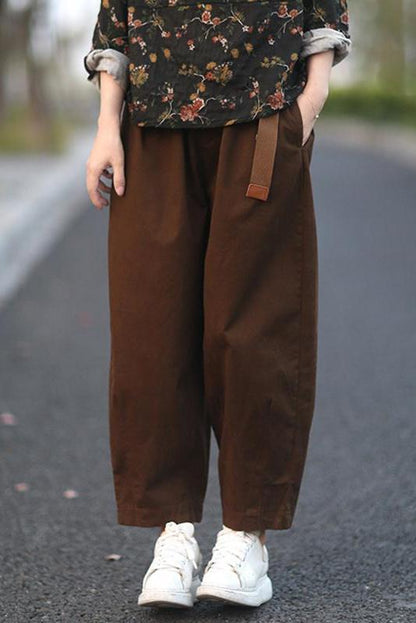 Limited Stock- Pure Color Bloom Pants With Belt