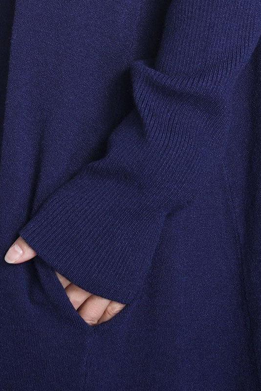 Pure Color Knitted High Neckline Dress